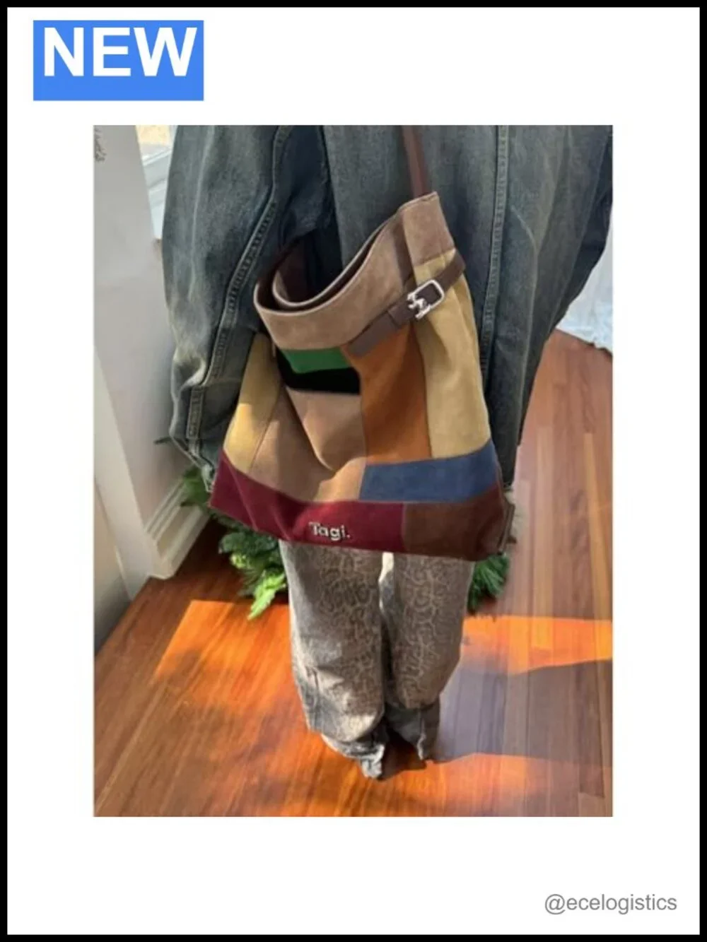 Tagi Suede Corduroy Hobo Bag Shoulder Bag with Zippered Pocket